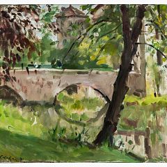 Colin Colahan (1897-1987)

_Near Fources, France_ 1981
45x55cm oil on canvas